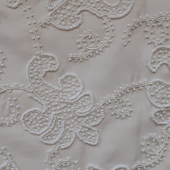 DANA BUCHMAN IVORY BEADED FLORAL DESIGN SKIRT A LINE SIZE 8 - Picture 6 of 8
